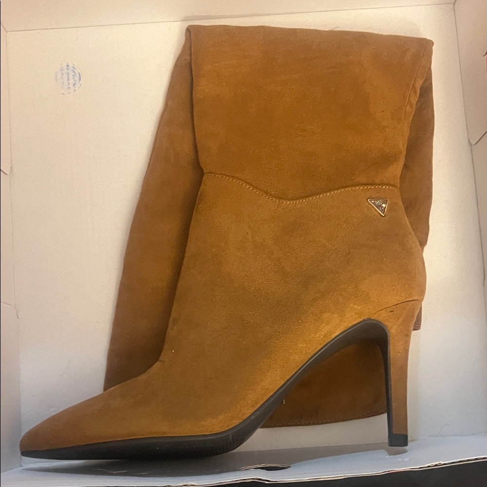 G by Guess Women's Tan Suede Heeled Boots